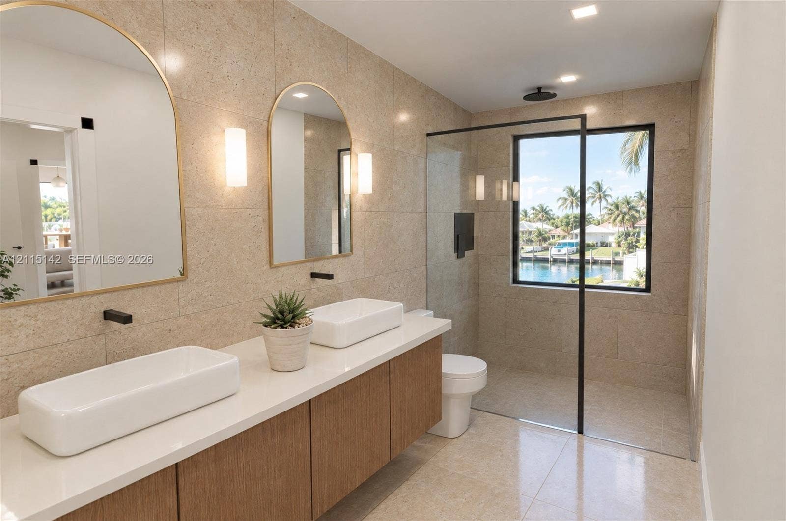 5940 SW 18th Street, Plantation, FL 33317 VIRTUAL RENDERING, NOT AN ACTUAL PHOTO. HOME IS UNDER CONSTRUCTION. Primary bathroom shown as proposed per permitted plans; final construction, finishes, landscaping and furnishings may differ. Buyer to verify with developer.