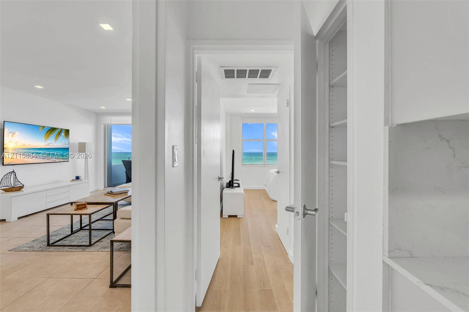 5161 Collins Avenue, #1717, Miami Beach, Miami Beach, FL 33140 Built-in pantry with adjustable shelving, recessed lighting, and wood-finish flooring