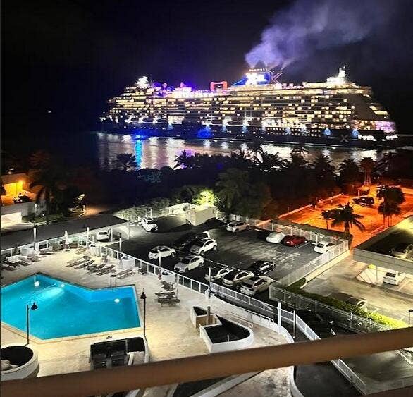 2000 S Ocean Drive, #804, Fort Lauderdale, FL 33316 There are a parade of cruise ships especially on the weekends.