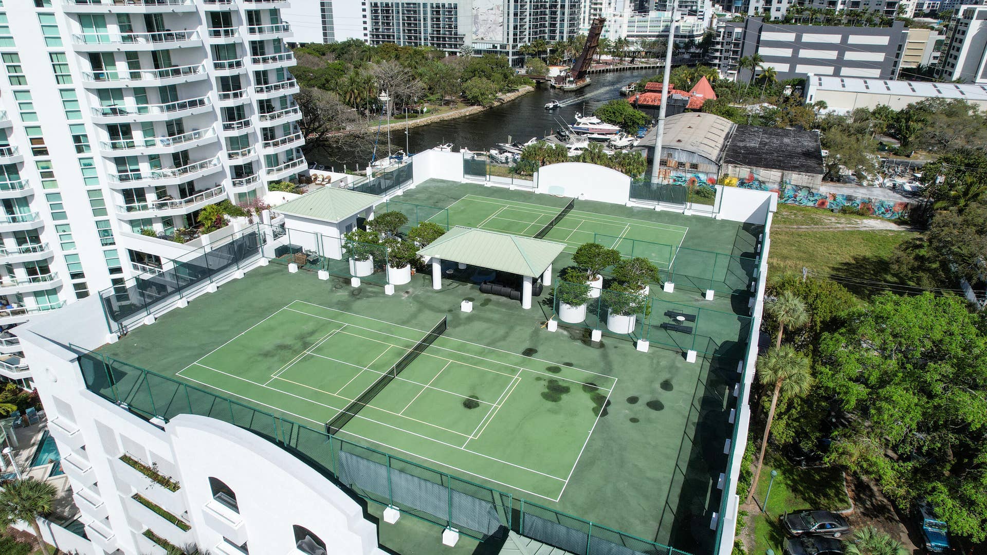 Rooftop Tennis court