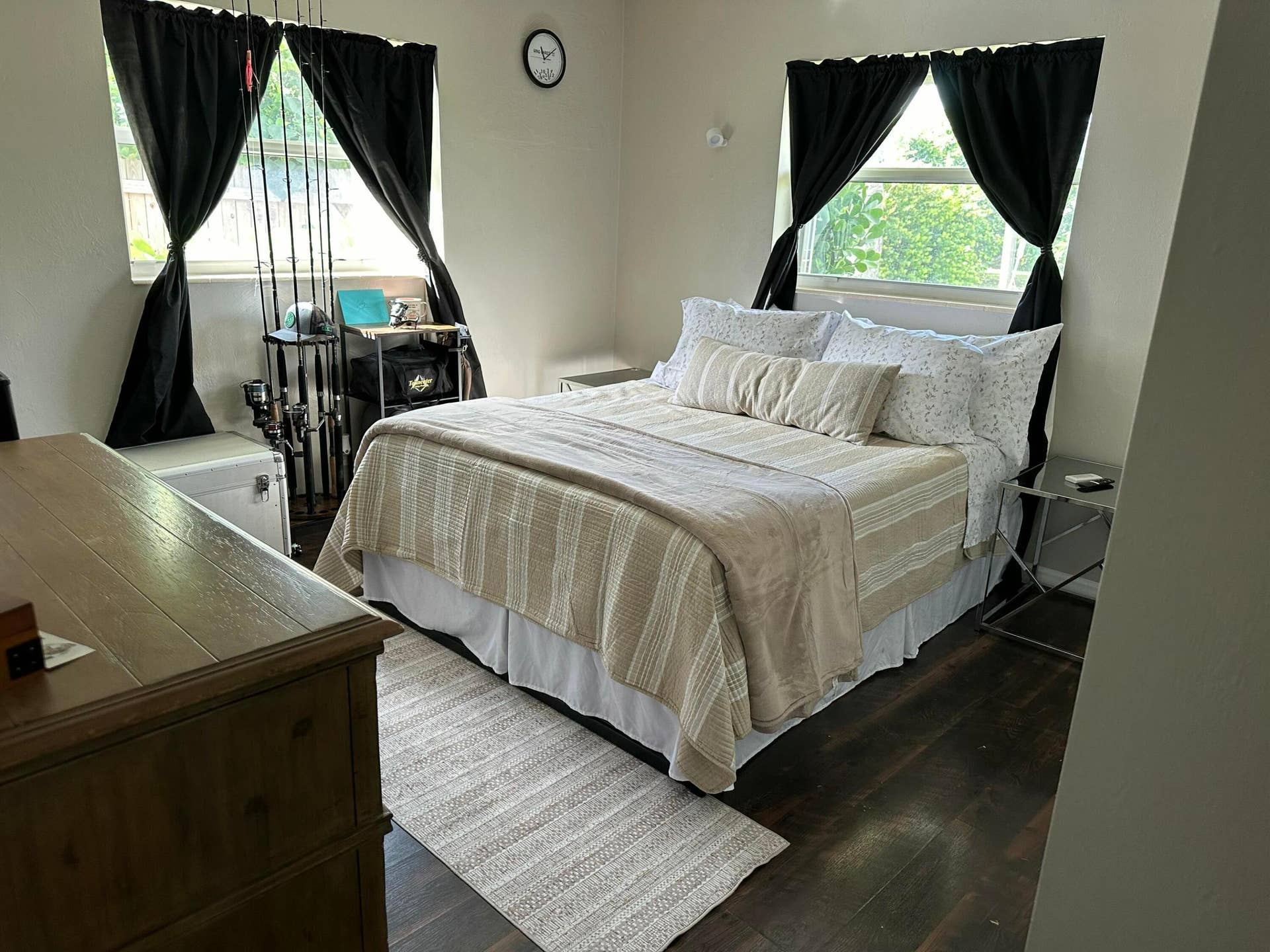 Primary suite, with ensuite and wood flooring