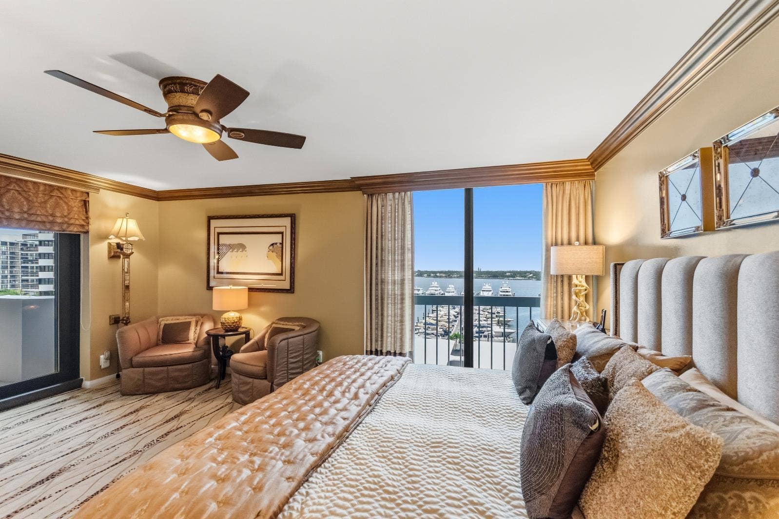 115 Lakeshore Drive, #749, North Palm Beach, FL 33408 Primary Bedroom with Marina View