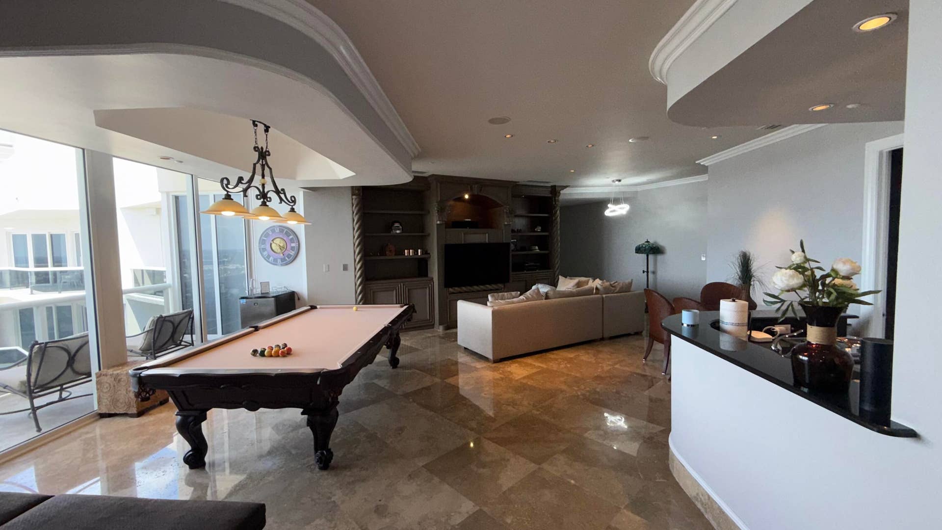 3100 N Ocean Boulevard, #2808, Fort Lauderdale, Fort Lauderdale, FL 33308 Game Room with entertainment center and second kitchen.