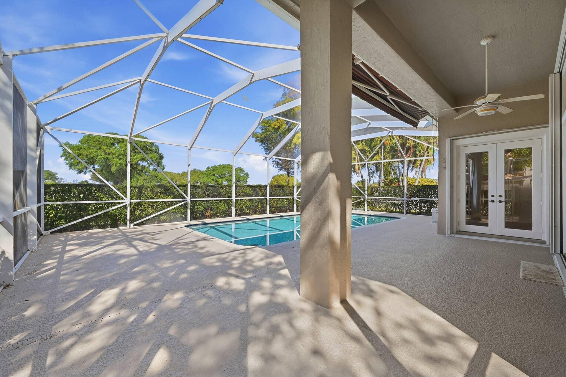 1589 NW 121st Drive, Coral Springs, FL 33071 Covered Lanai --VERY PRIVATE POOL- WITH GOLF & SUNSET VIEWS