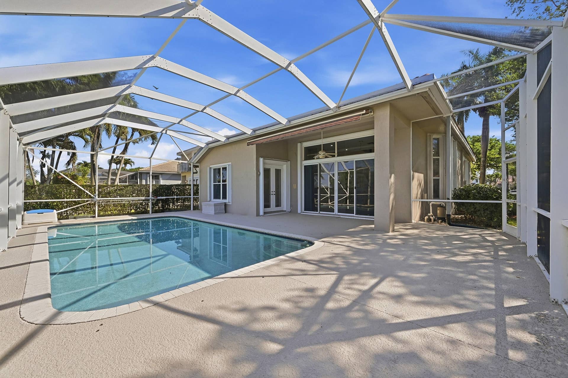 1589 NW 121st Drive, Coral Springs, FL 33071 Covered Lanai --VERY PRIVATE POOL- WITH GOLF & SUNSET VIEWS