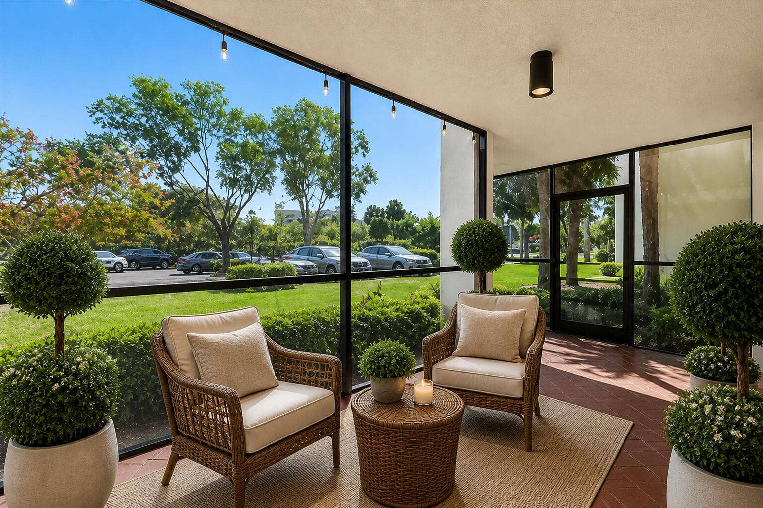 491 Racquet Club Road, #Unit 106, Weston, FL 33326 Virtually Staged Patio 1