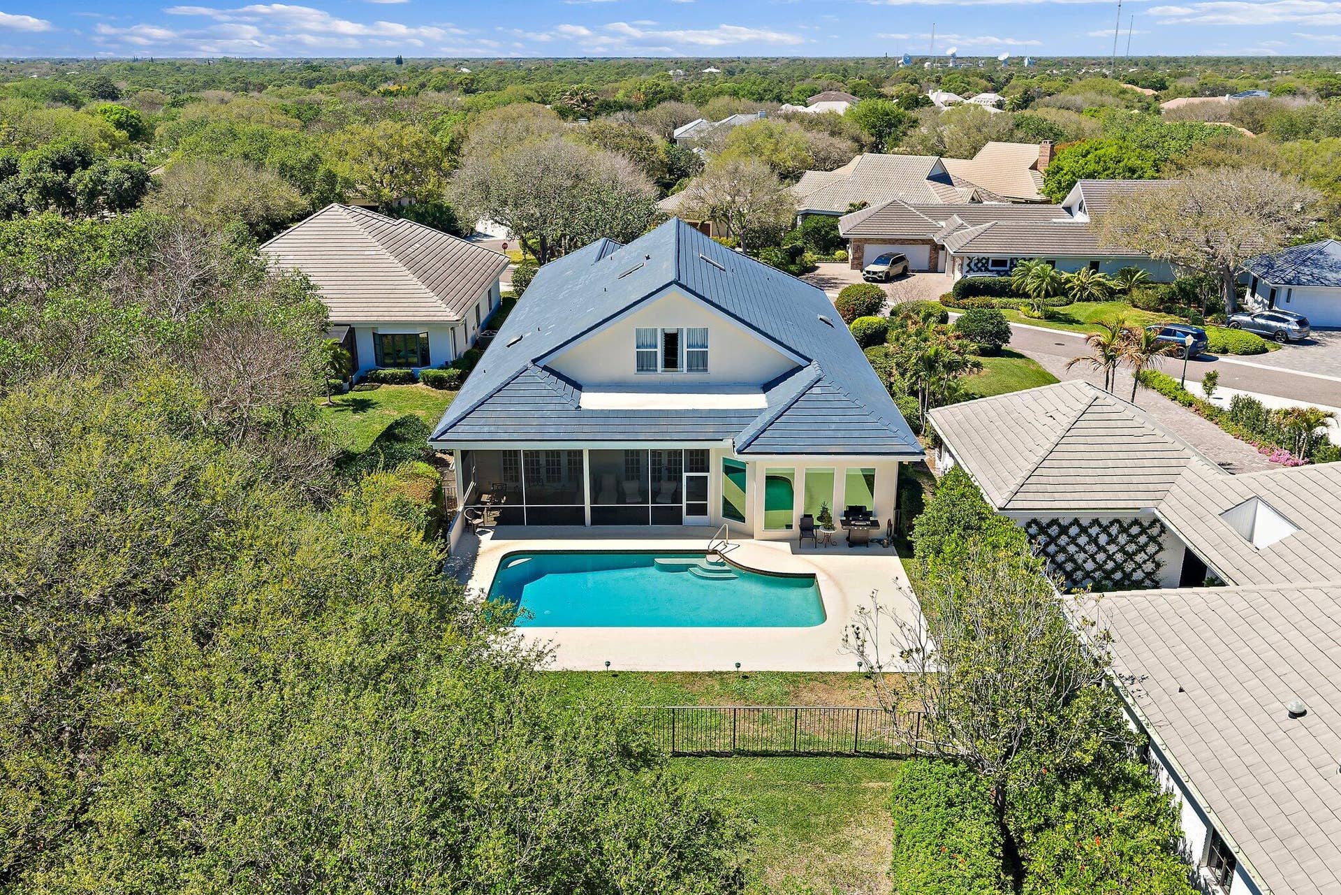18515 SE Prestwick Lane, Tequesta, FL 33469 Aerial Rear View