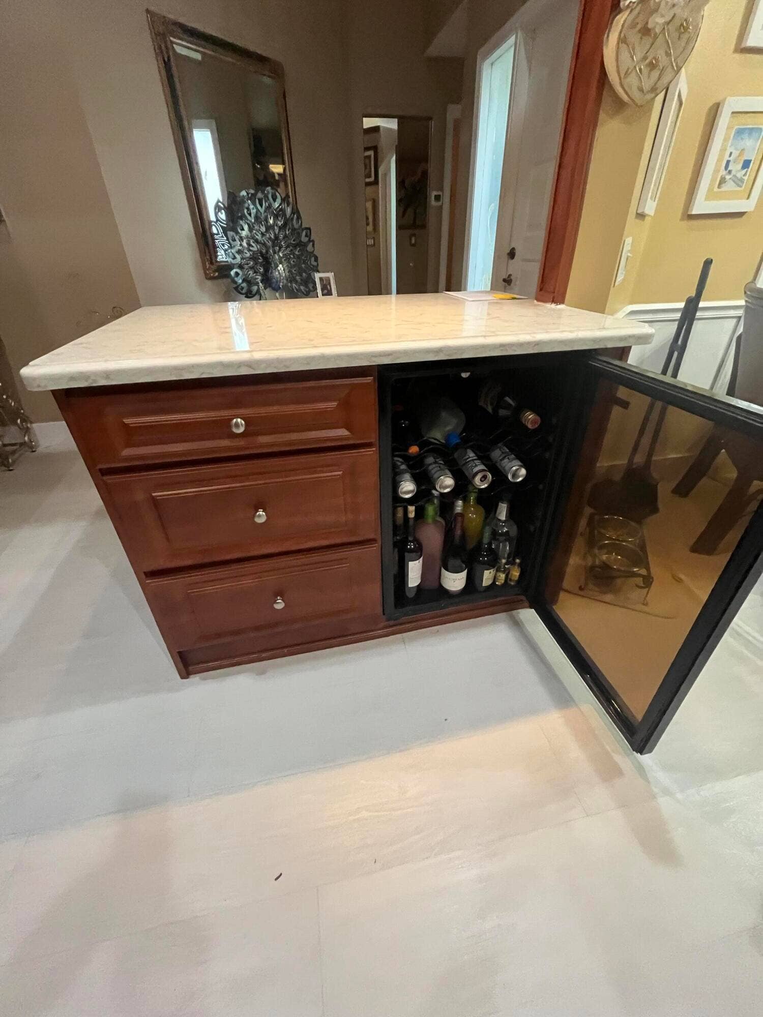 6108 Petunia Road, Delray Beach, FL 33484 wine cooler fridge within the kitchen