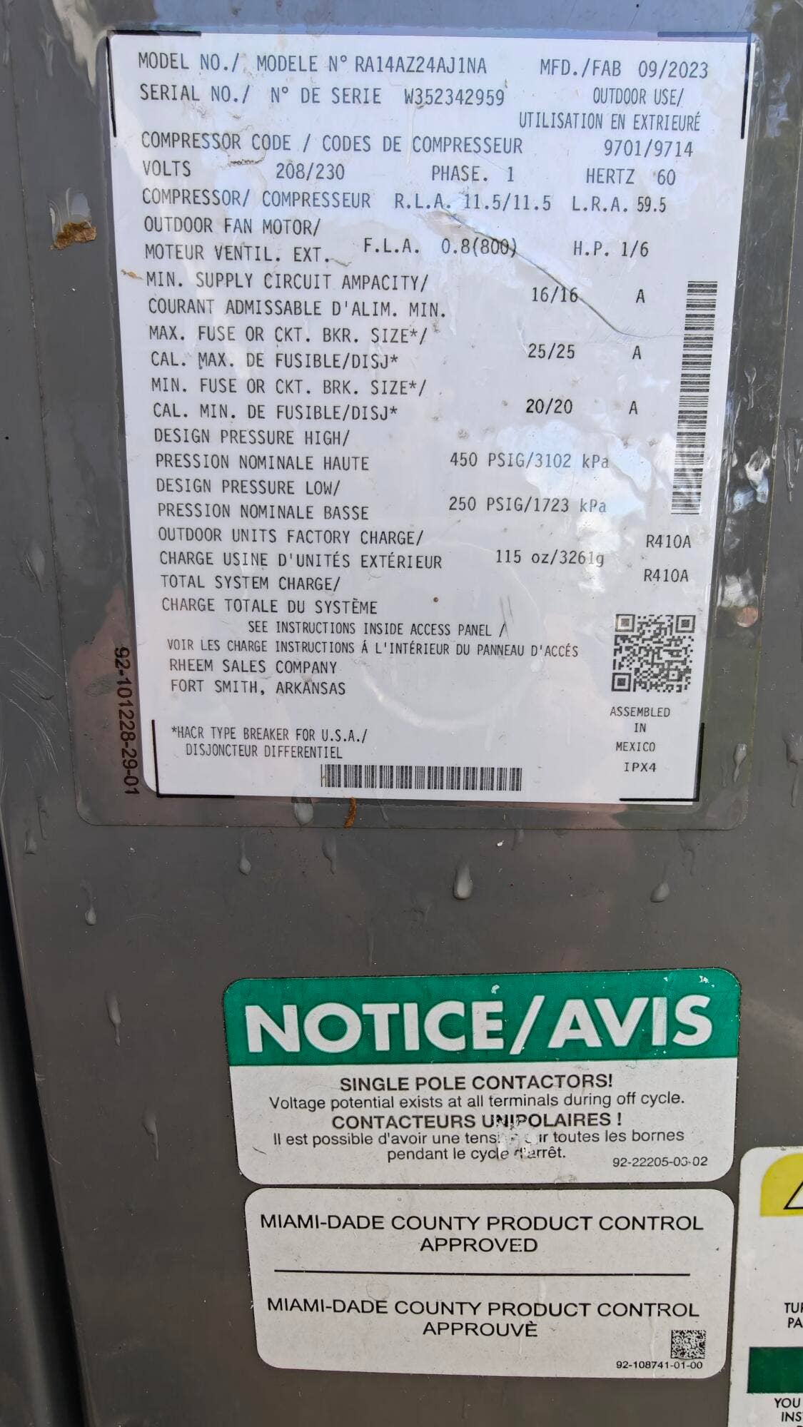 385 NW 36th Avenue, Deerfield Beach, FL 33442 AC condenser unit