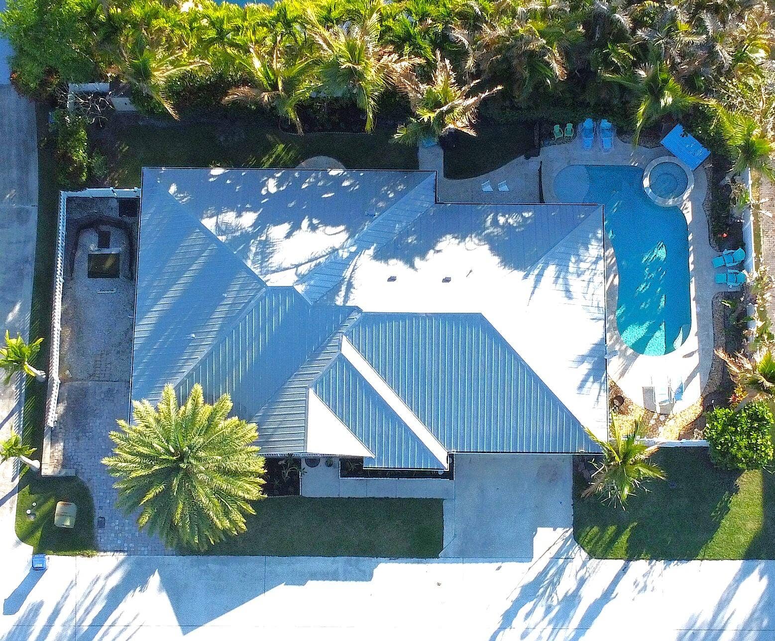 126 Faith Way, Jupiter, FL 33458 Overhead view, east side of property can be used as boat or RV storage