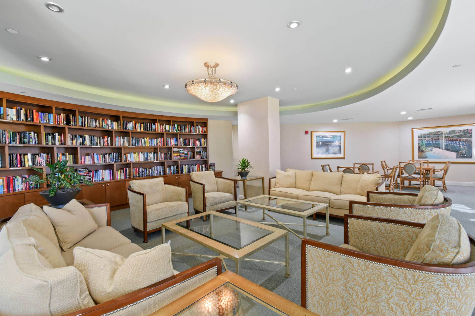 3000 N Ocean Drive, #9h, Singer Island, FL 33404 Lounge with Library
