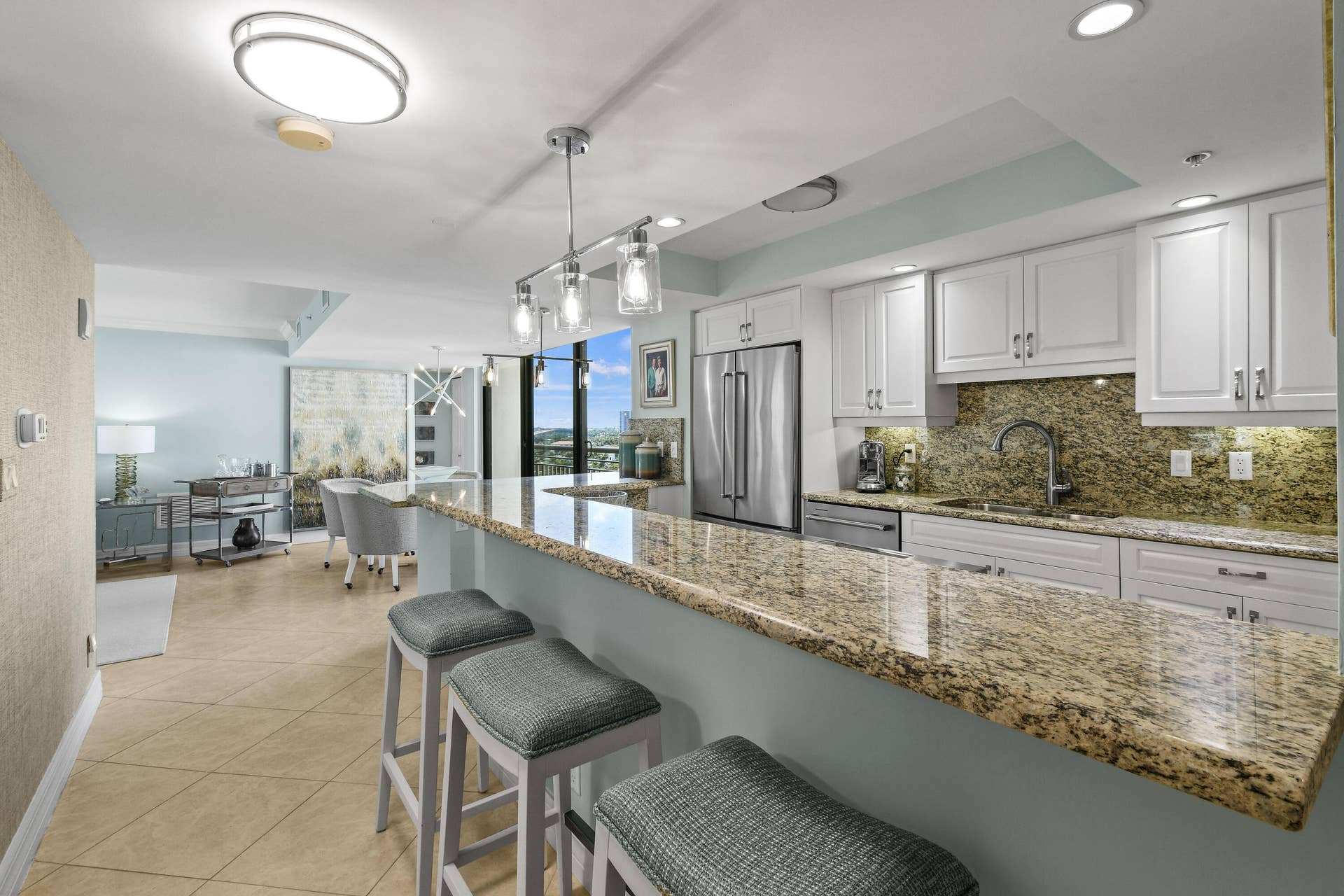 3000 N Ocean Drive, #9h, Singer Island, FL 33404 Granite Countertops