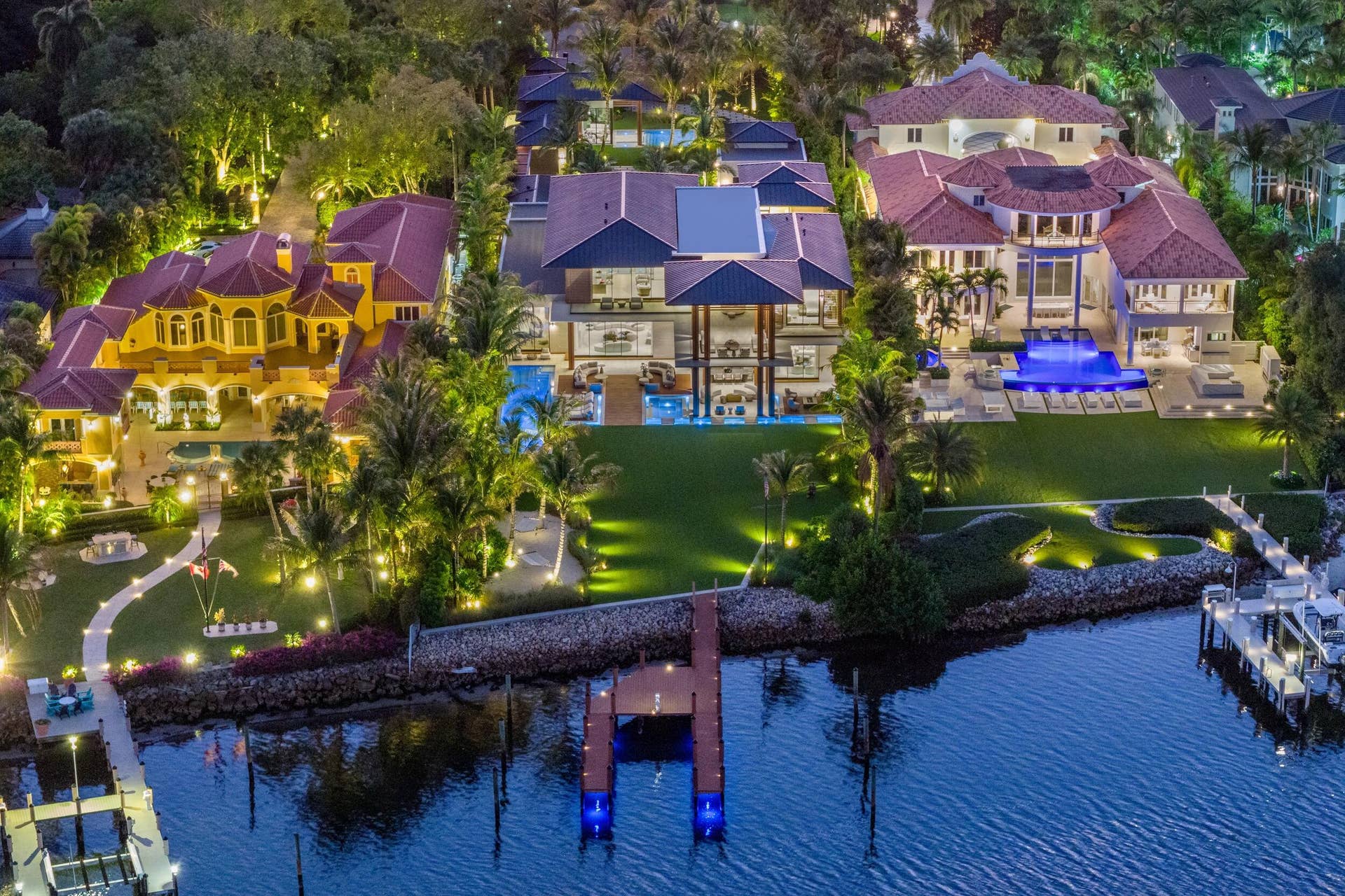 2415 Casas De Marbella Drive, Palm Beach Gardens, FL 33410 Twilight Aerial 3
