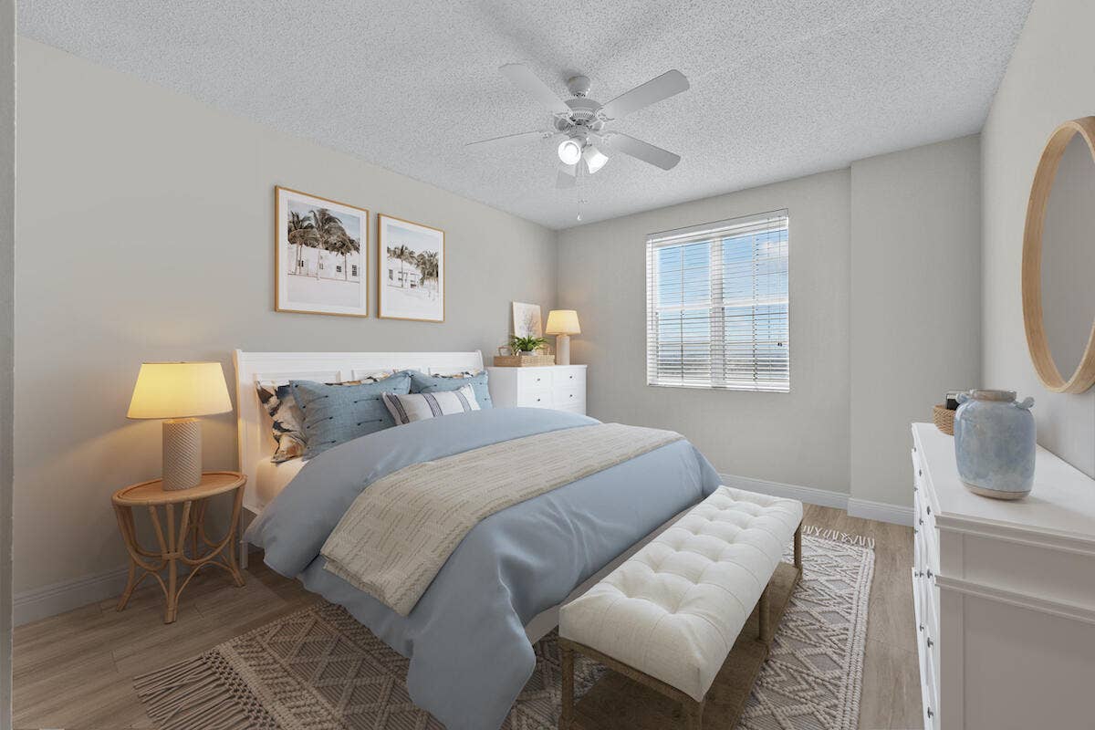 616 Clearwater Park Road, #1106, West Palm Beach, FL 33401 E-Staged Primary Bedrm 1