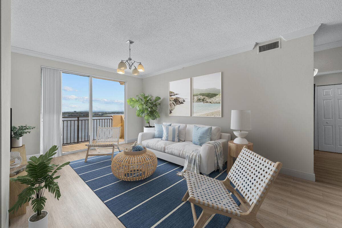 616 Clearwater Park Road, #1106, West Palm Beach, FL 33401 E-Staged Living Room