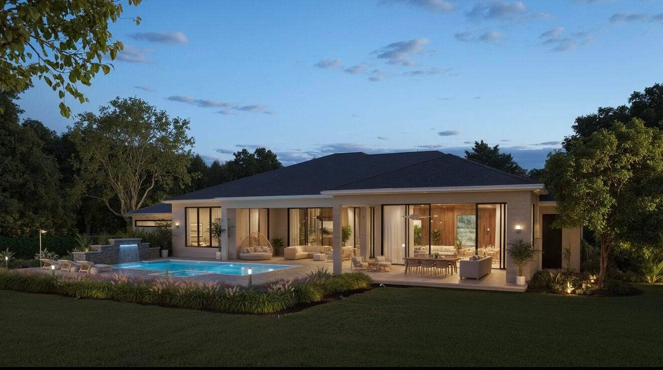 9900 Winding Rdg Lane, Davie, FL 33324 Back of Home - Rendering