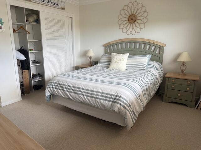 Guest bedroom, Queen size bed, 2 night stands, California style closet