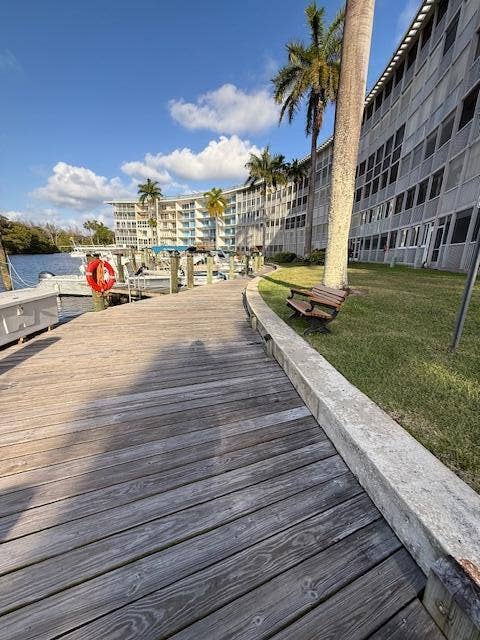 Boardwalk at the private Marina