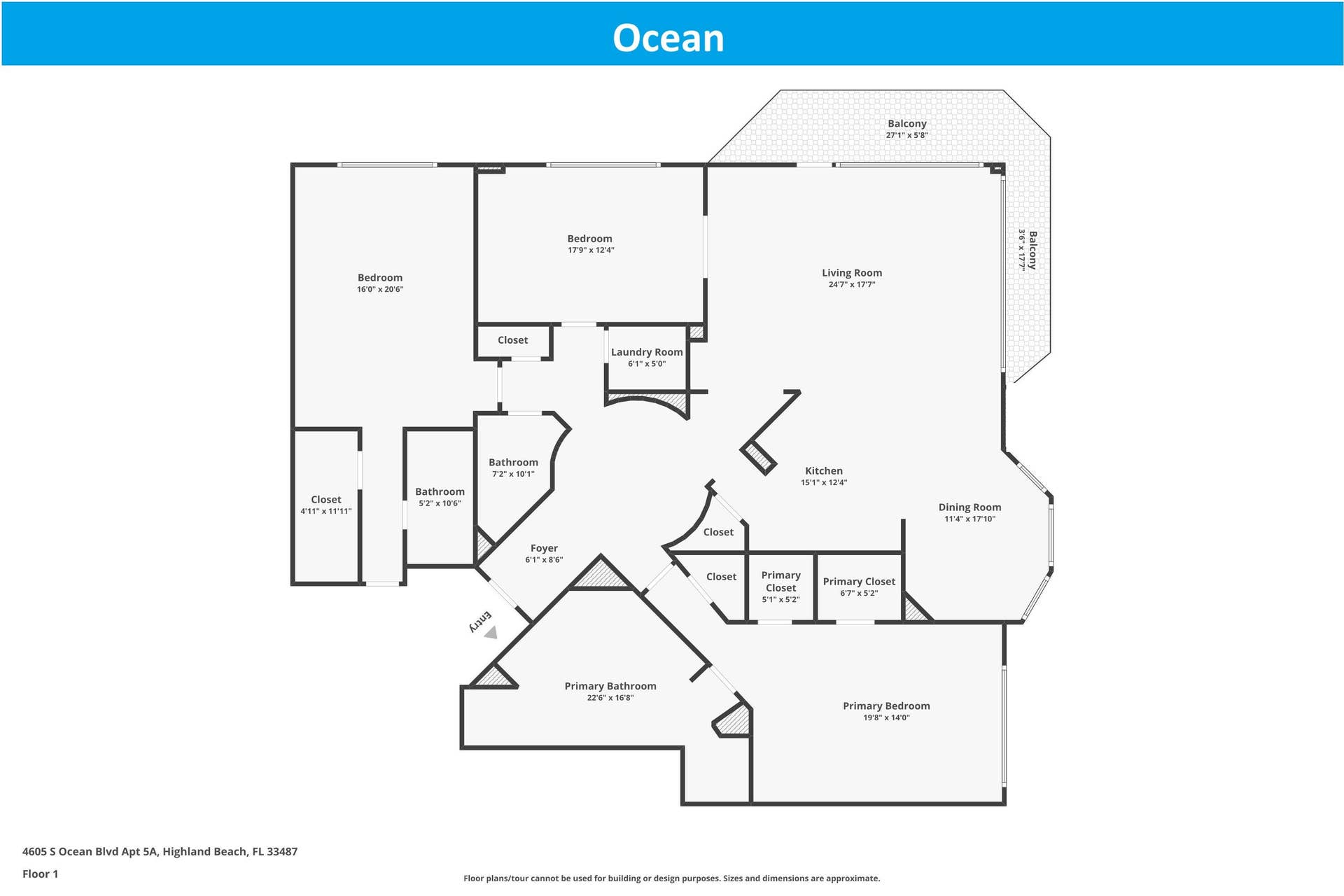 4605 S Ocean Boulevard, #5a, Highland Beach, FL 33487 Floor Plan
