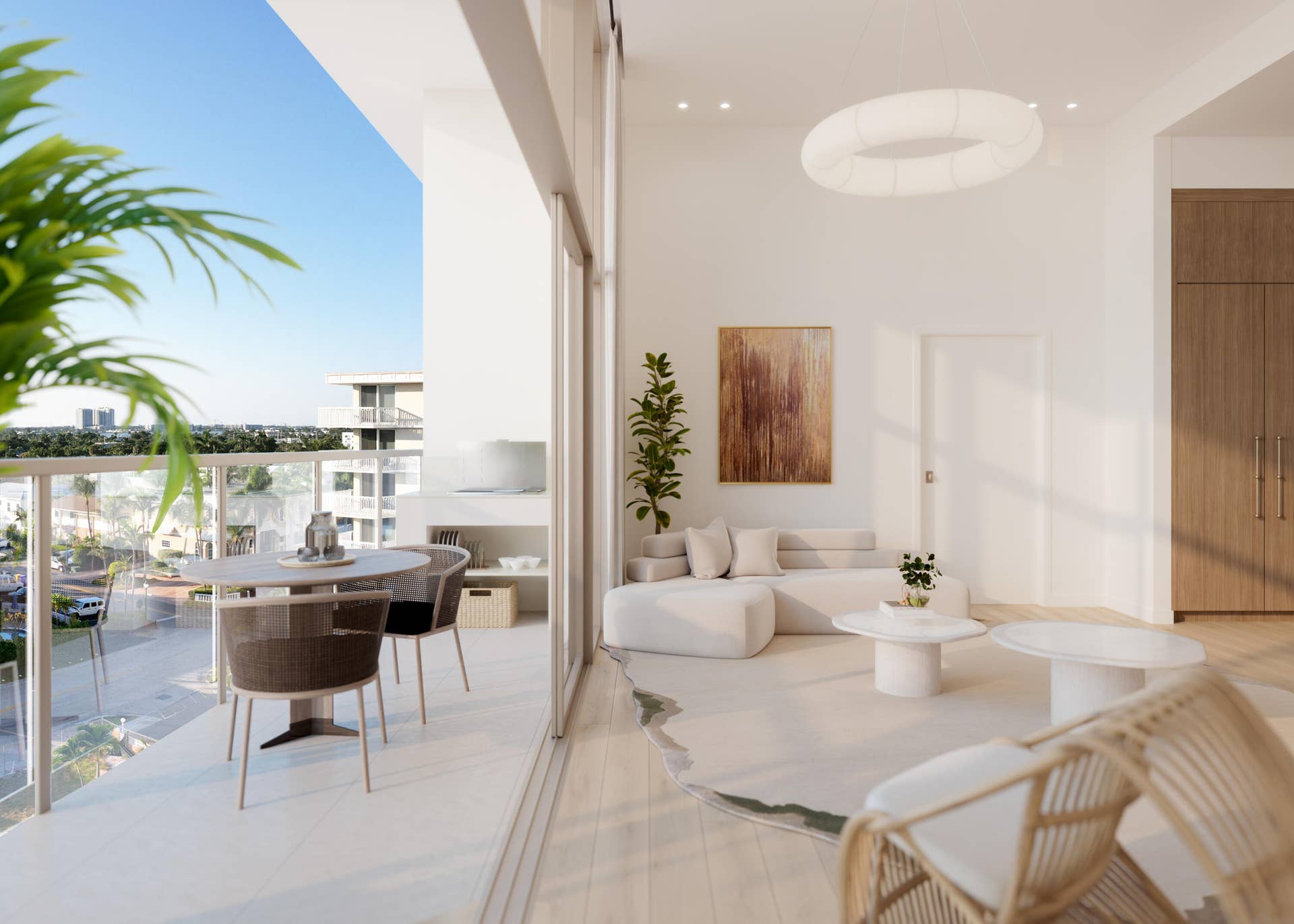 123 Ocean Avenue, #201, Palm Beach Shores, FL 33404 Living Room & Balcony