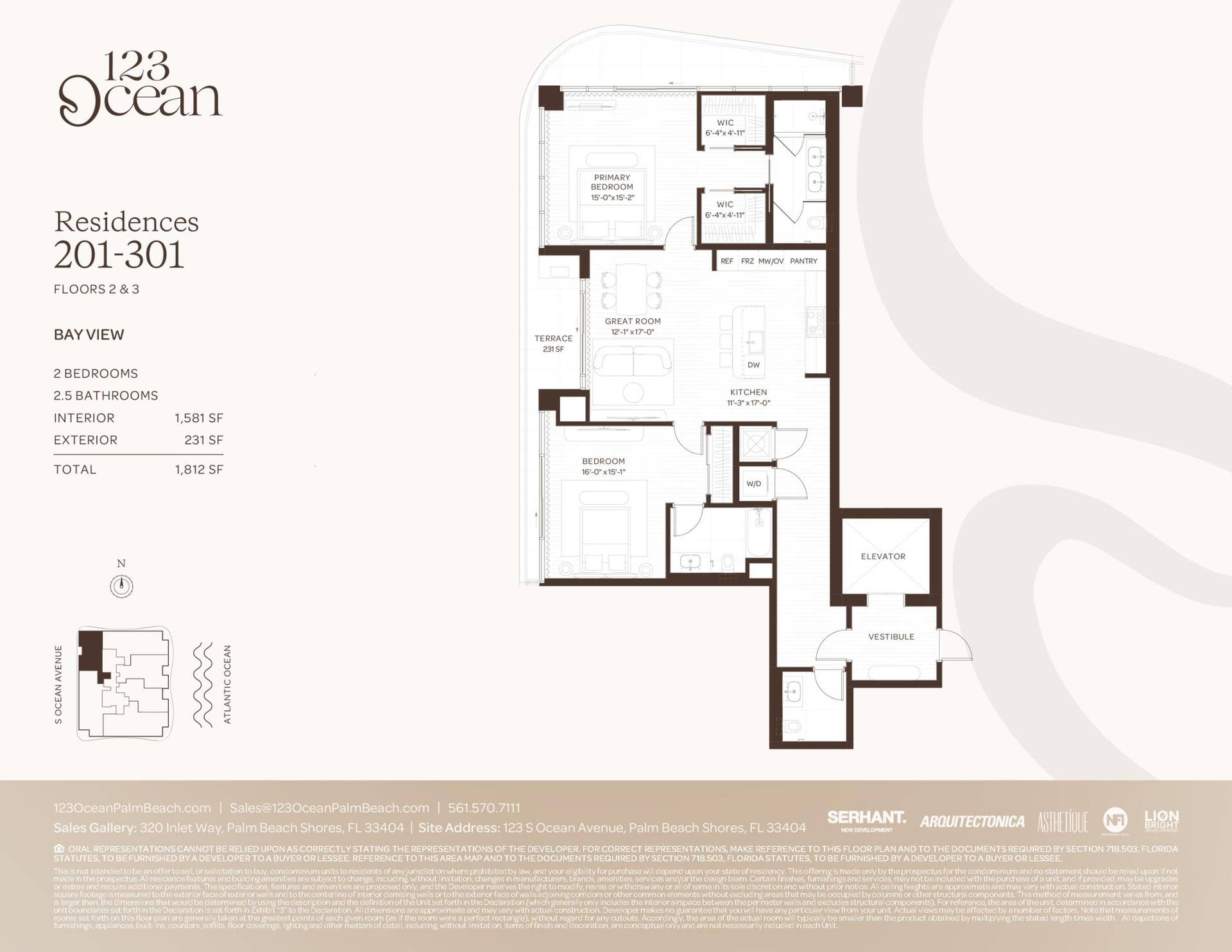 123 Ocean Avenue, #201, Palm Beach Shores, FL 33404 Floor Plan