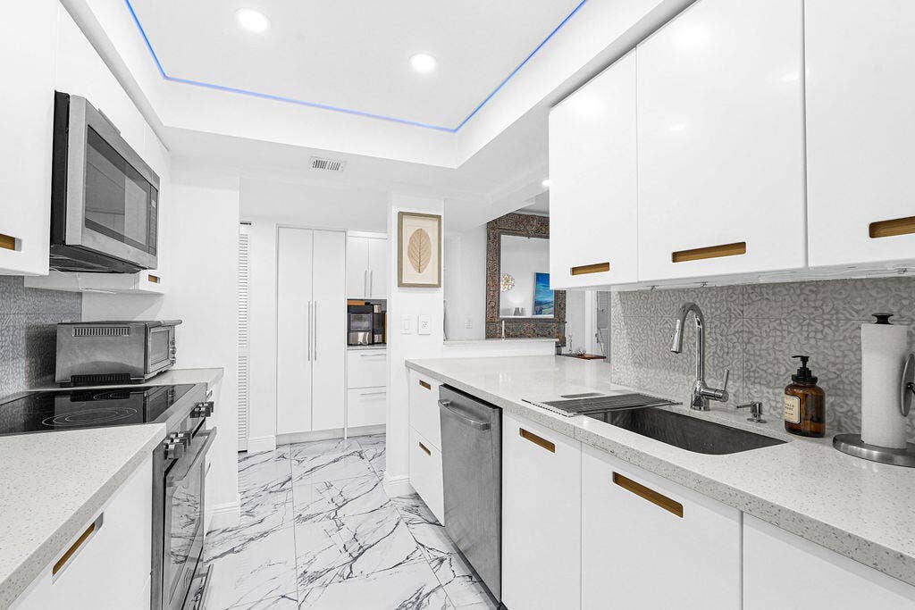 Kitchen with high end stainless steel appliances