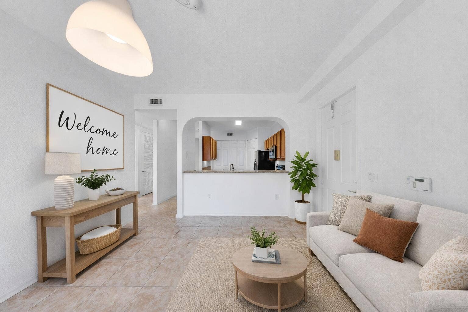 family room virtual staging