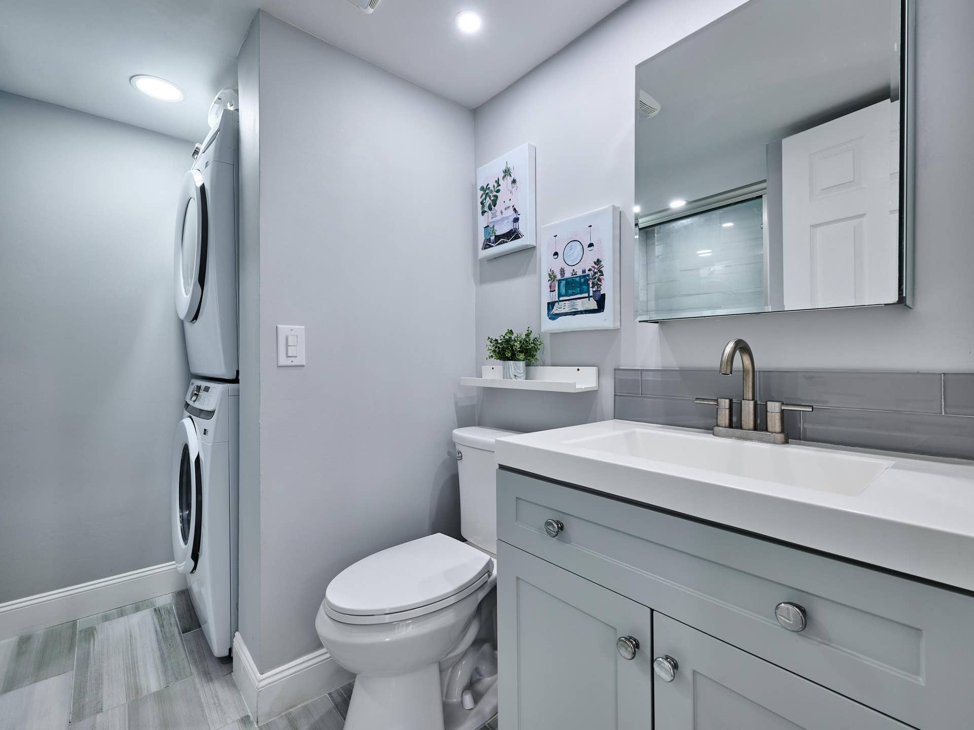 Full washer and dryer and storage