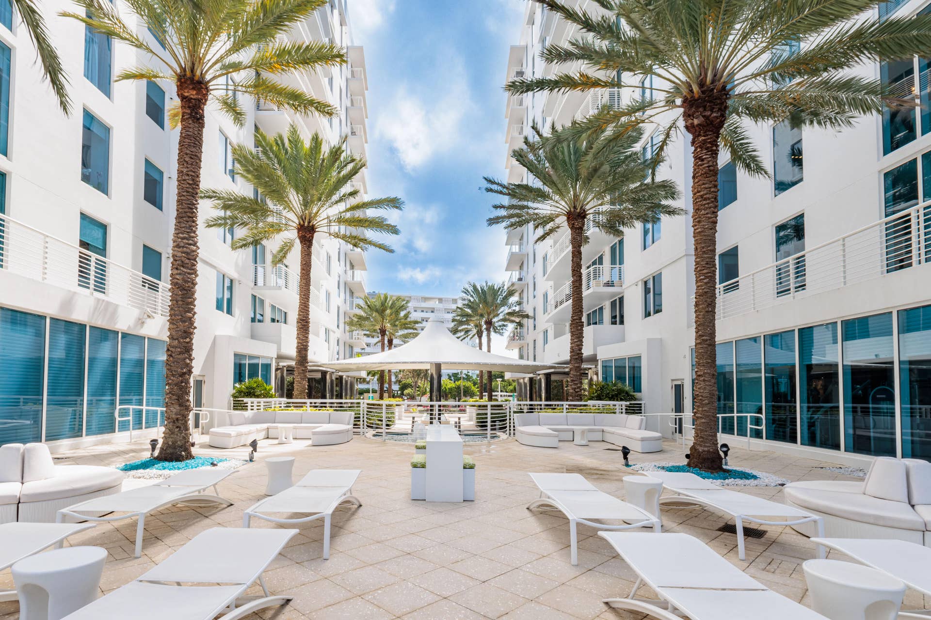 sunning area by the pool
