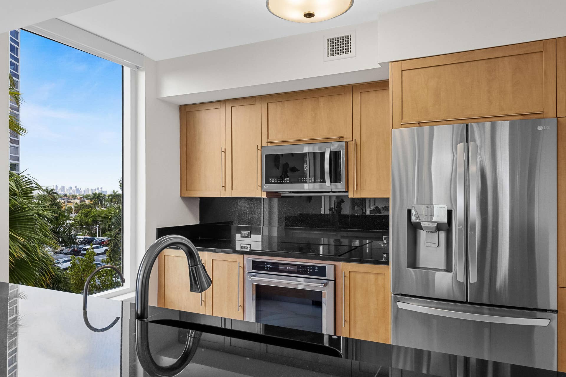 Amazing picturesque window with views of downtown fort Lauderdale that light up at night.