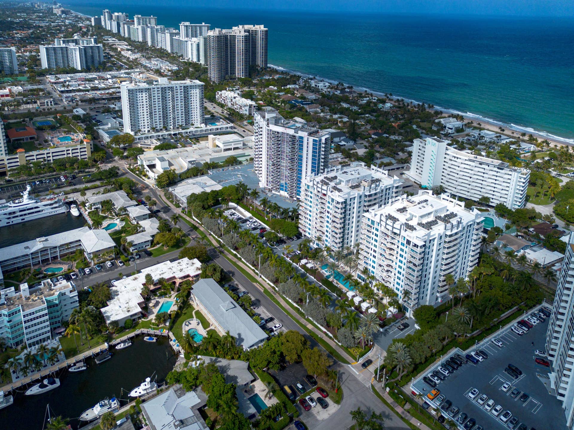 across the street from the beach