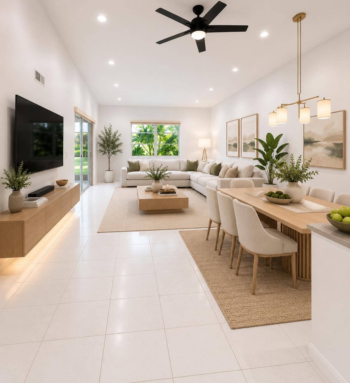 6356 Pointe Pleasant Circle, Delray Beach, FL 33484 staged living:dining area