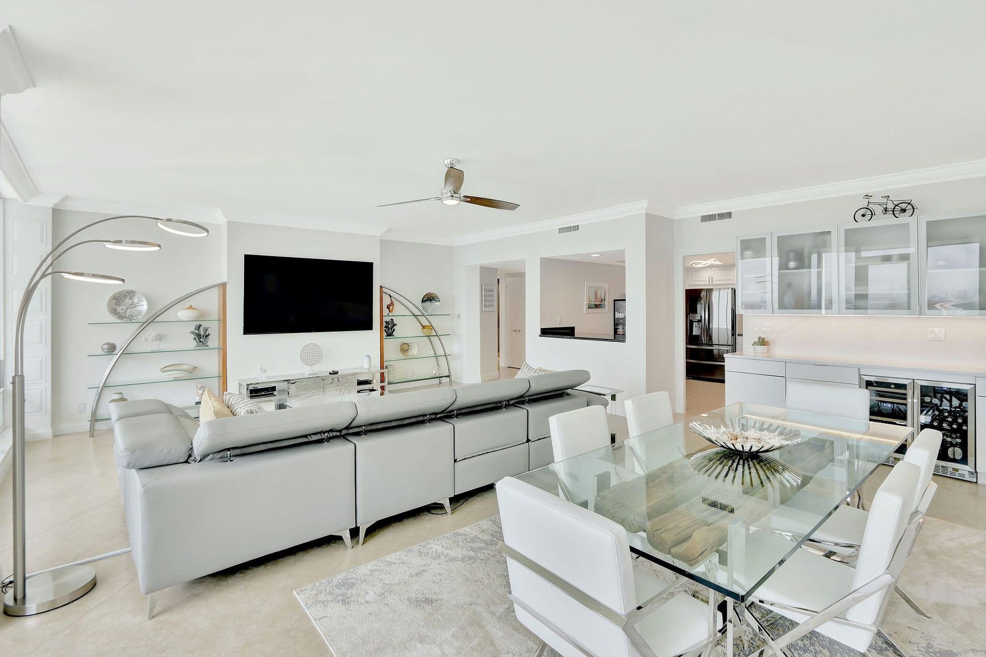 2100 S Ocean Lane, #2508PH, Fort Lauderdale, FL 33316 Custom Bar in Dining area w/refrigerator & wine cooler