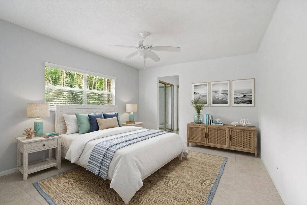 Digitally altered bedroom one