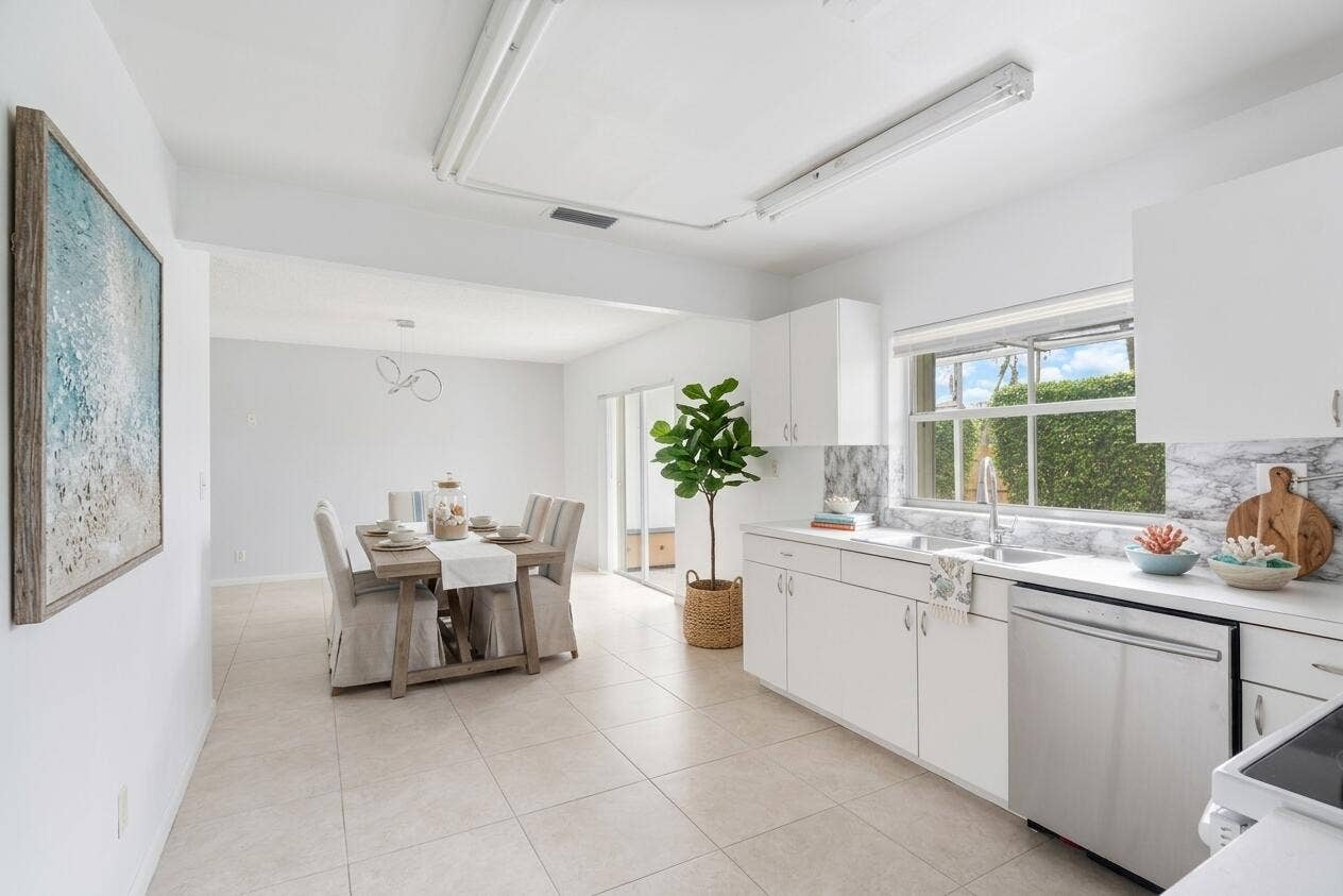 Digitally altered dining area