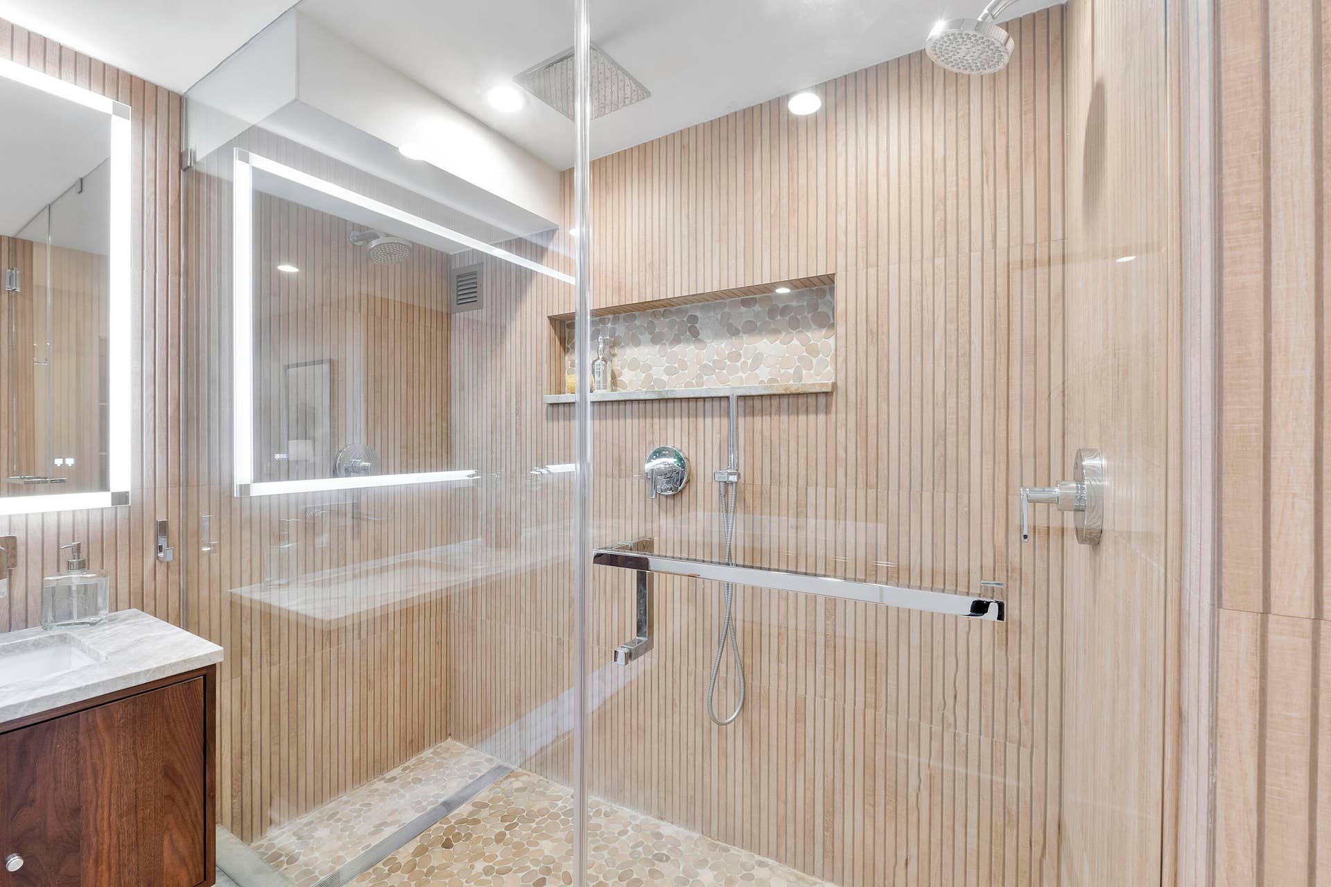 Separate large shower