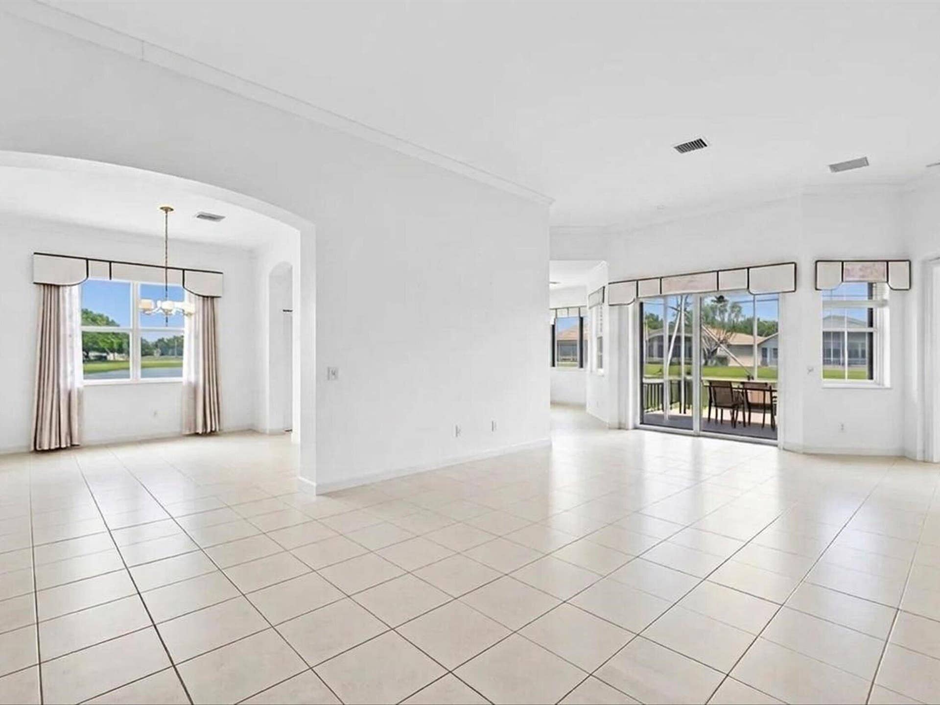 Living and dining room with furniture removed