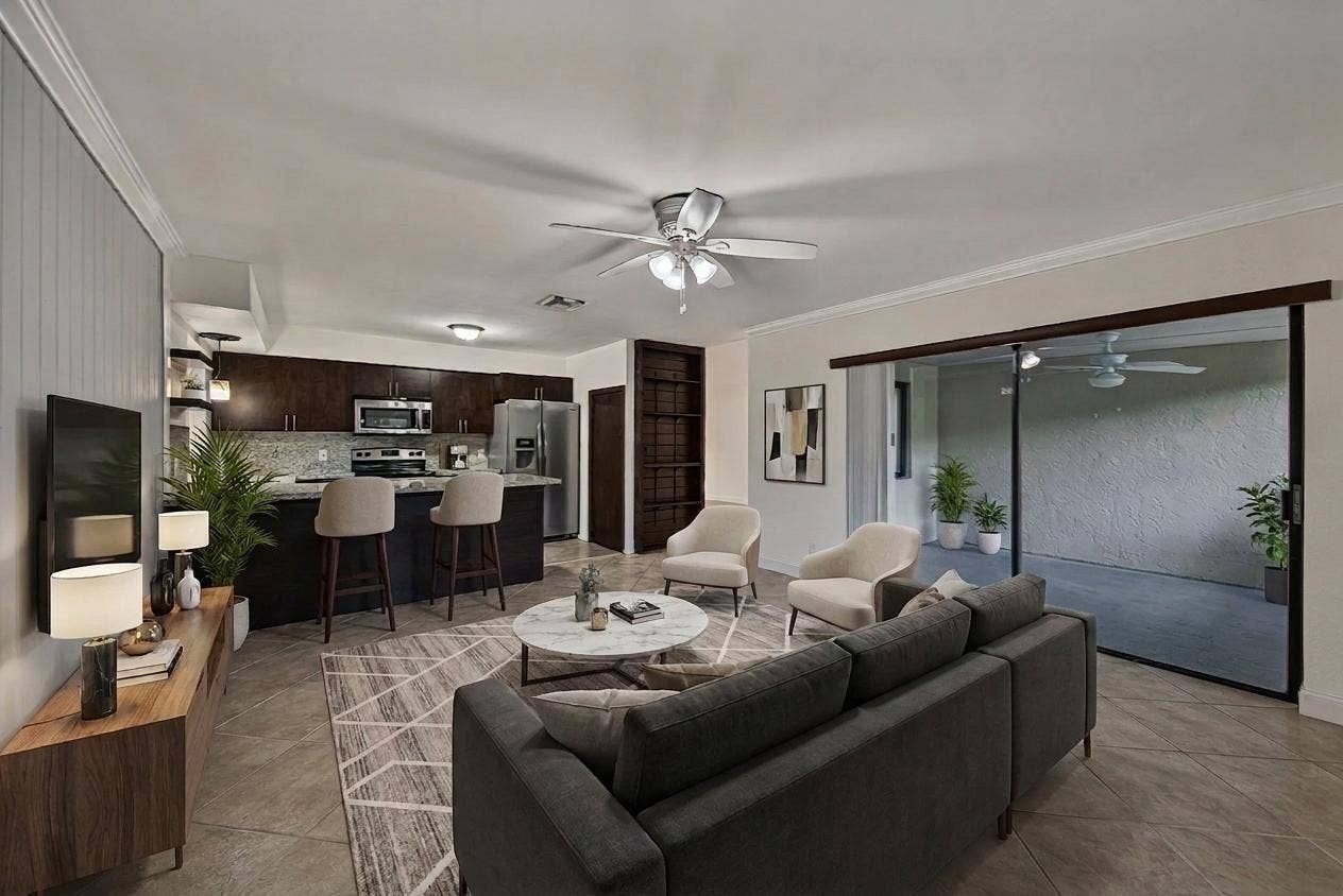 191 NE 6th Court, Dania Beach, FL 33004 Family Room - Staged