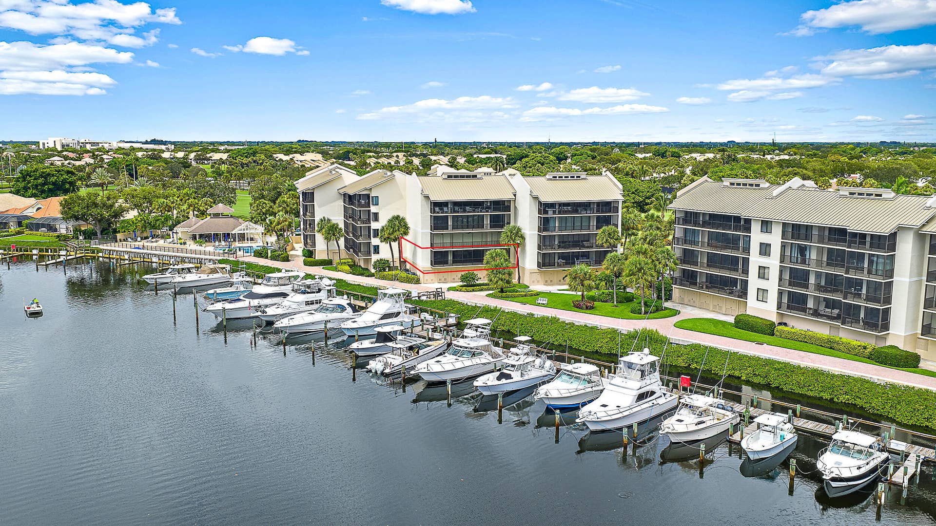 16910 Bay Street, #E204, Jupiter, Jupiter, FL 33477 Unit facing slips