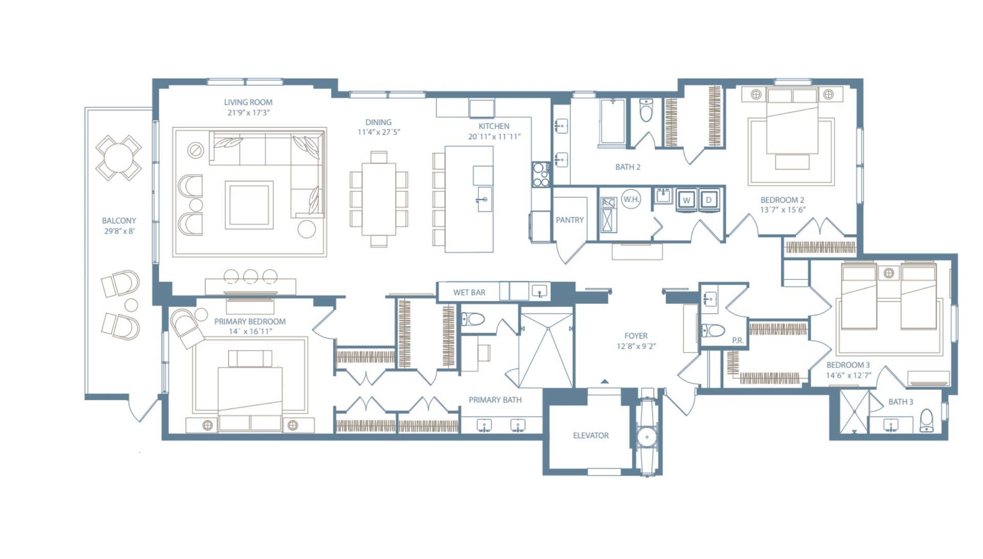 180 Lake Drive, #2304, Palm Beach Shores, FL 33404 Floor Plan A