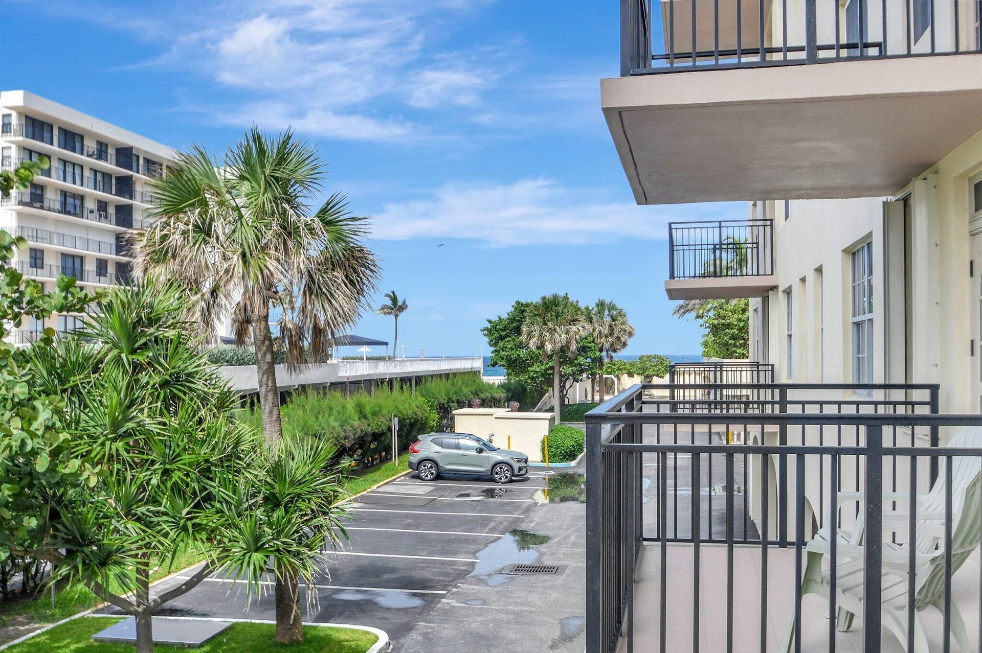 3475 S Ocean Boulevard, #116, Palm Beach, FL 33480 Living Room Balcony - Looking East