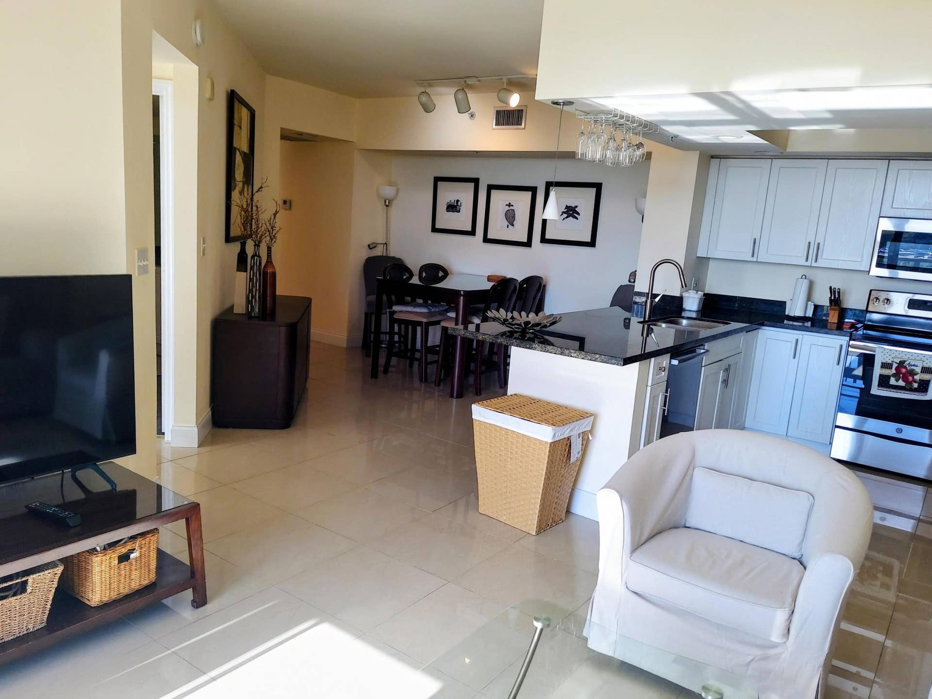 KITCHEN AND DINING AREA FROM LIVING AREA