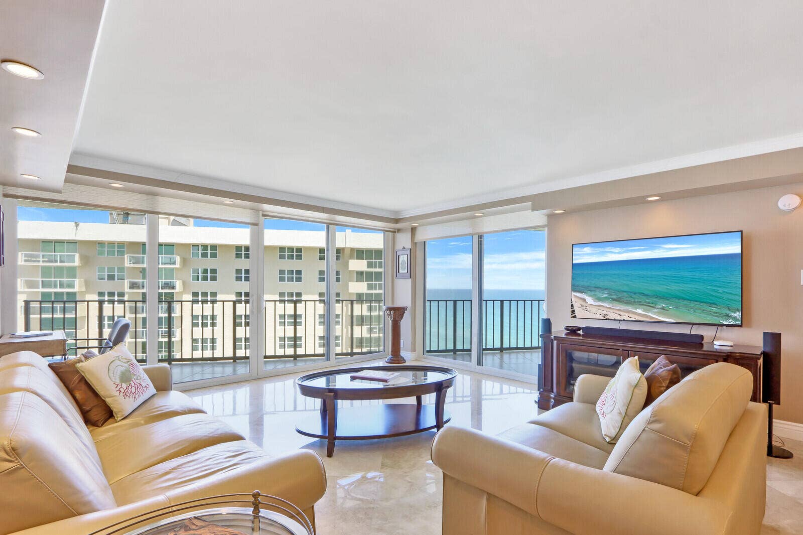 5420 N Ocean Drive, #1703, Singer Island, FL 33404 Spacious Living Area w Ocean View