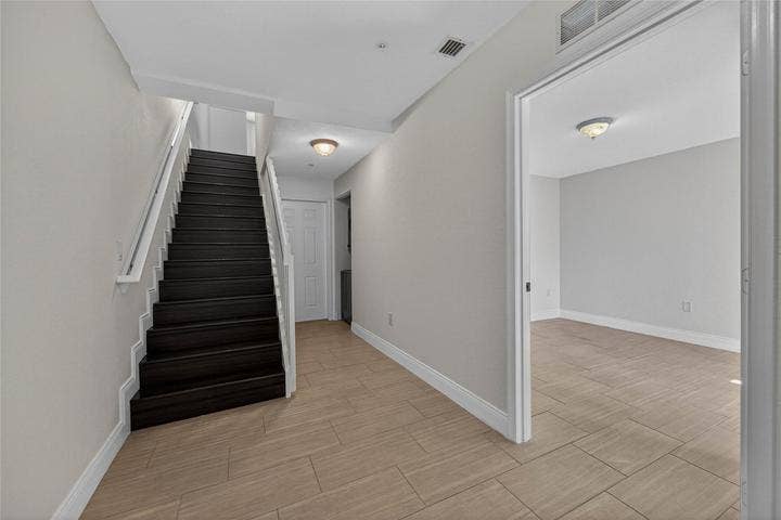 downstairs