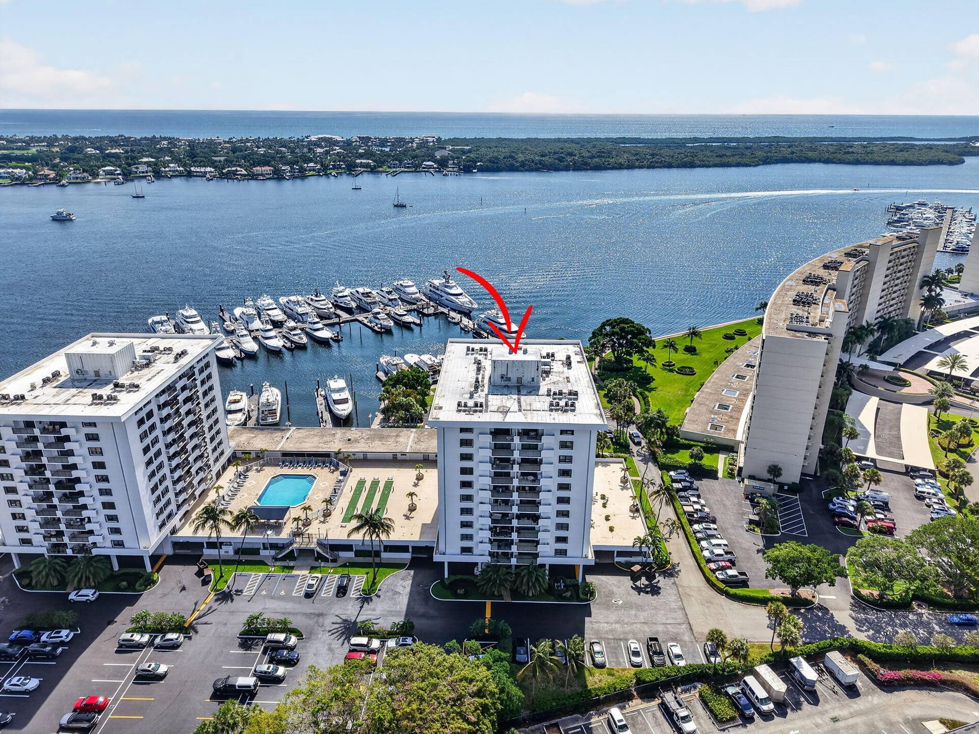 1200 Marine Way, #Bd2, North Palm Beach, FL 33408 Aerial with Waterview