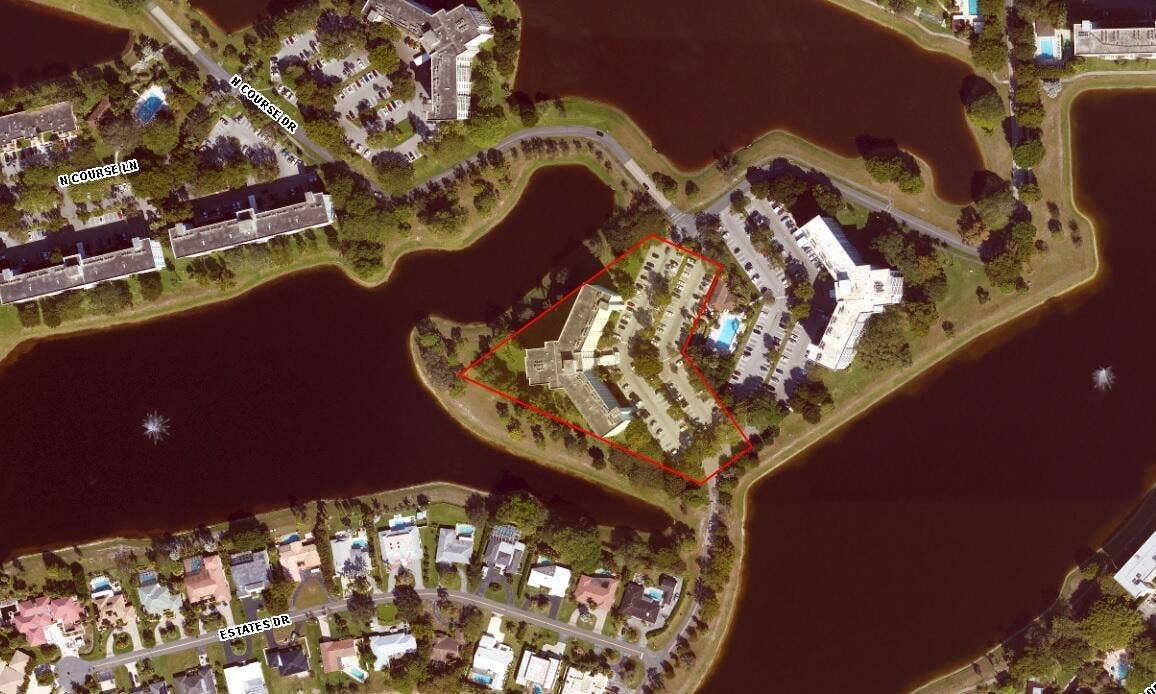 3010 N Course Drive, #312, Pompano Beach, FL 33069 Aerial view Bldg 38 PACC4 bcpa