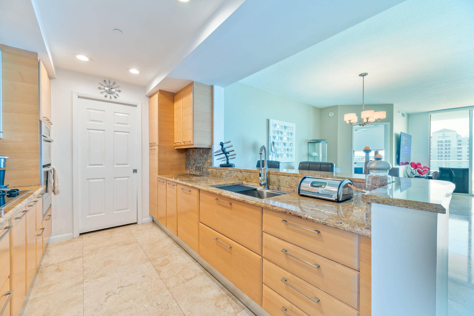 kitchen family room view