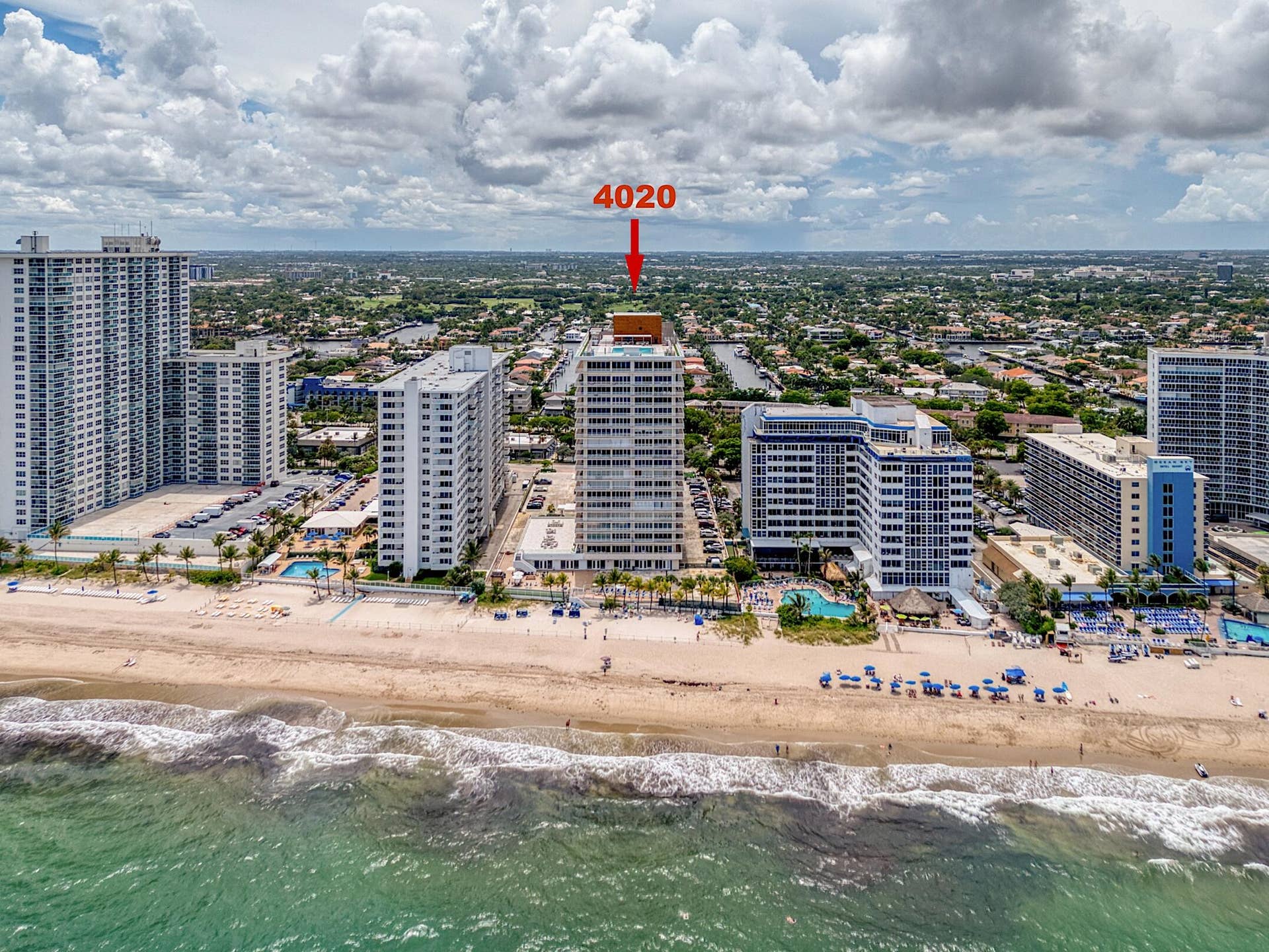Aerial View of Ocean Club Beach