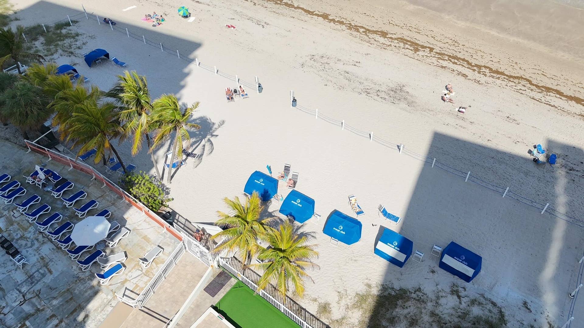 Aerial View of Deeded Beach and Beach Cabanas
