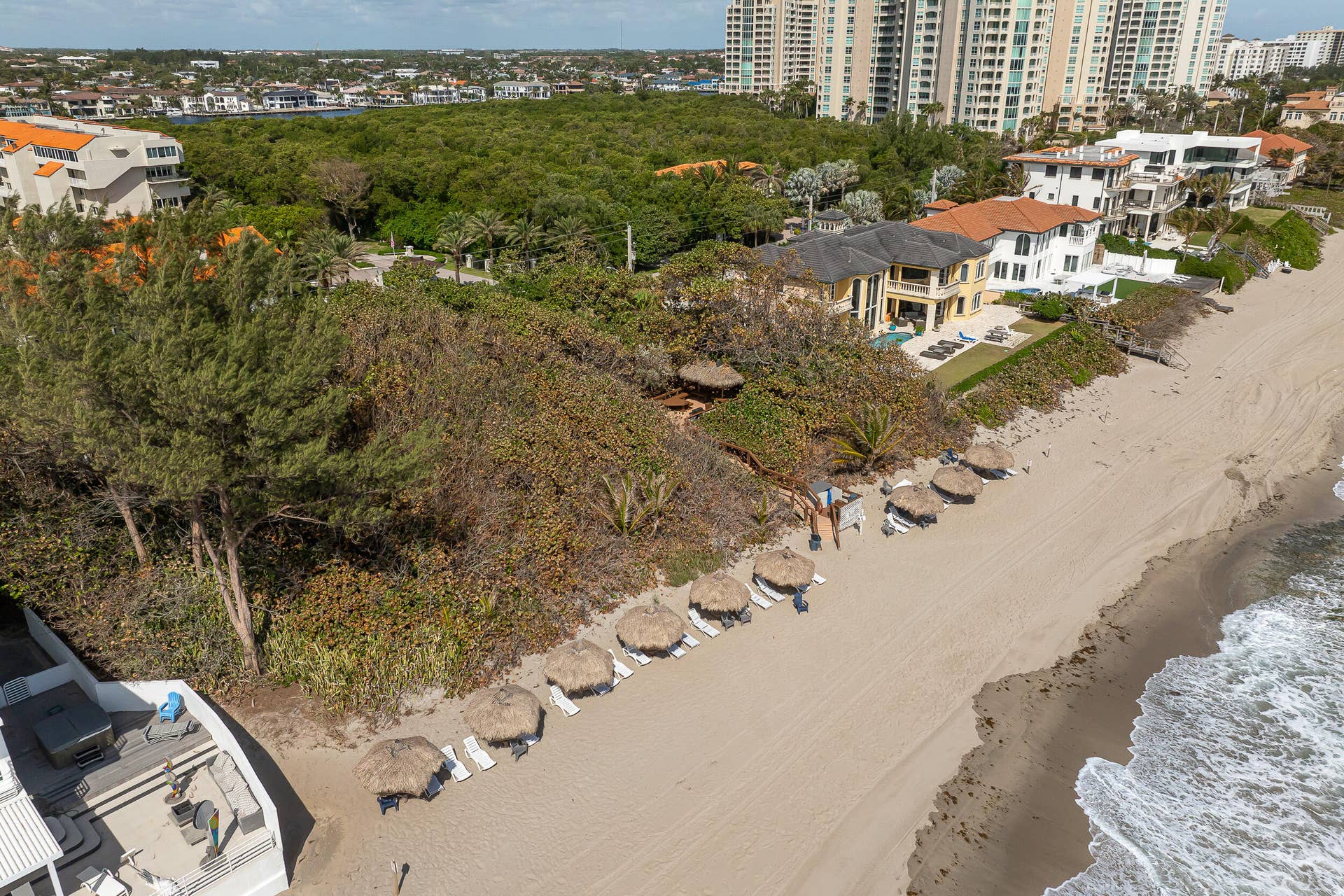 Private beach area